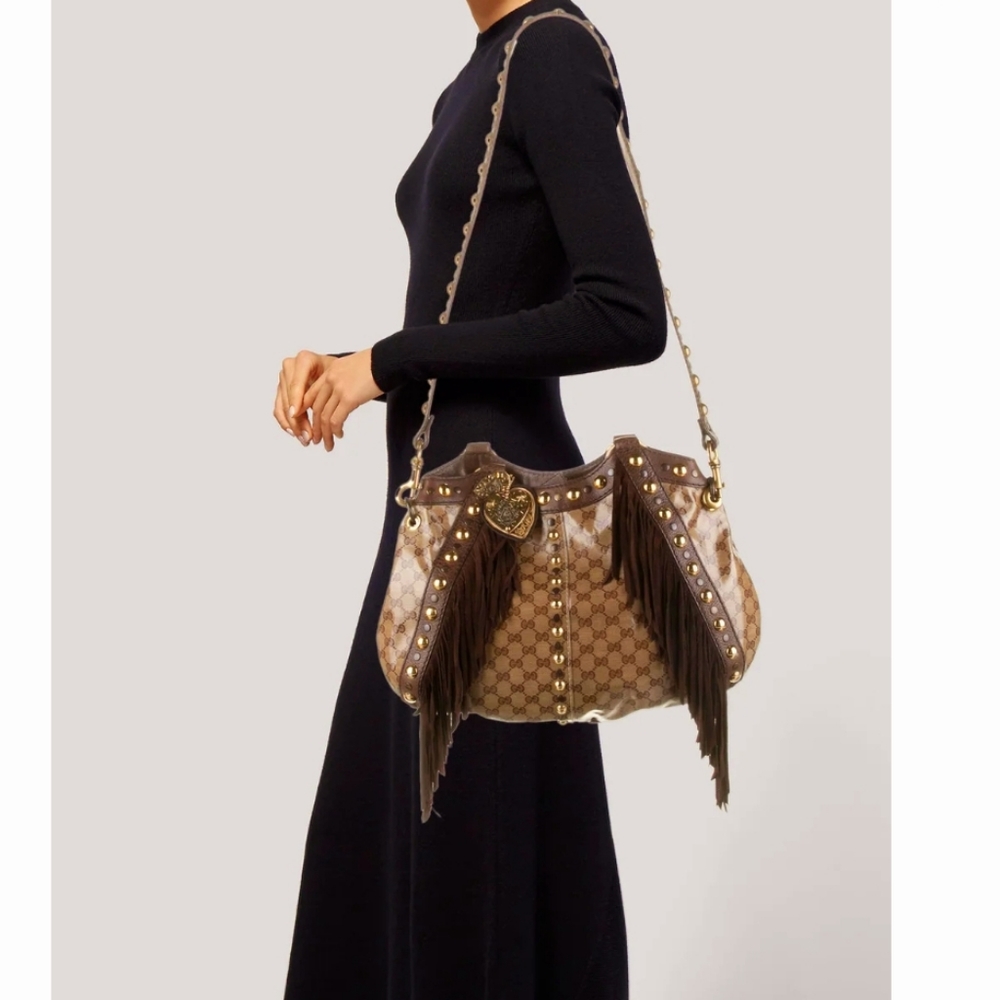 Gucci Crystal Babouska Fringe Tote